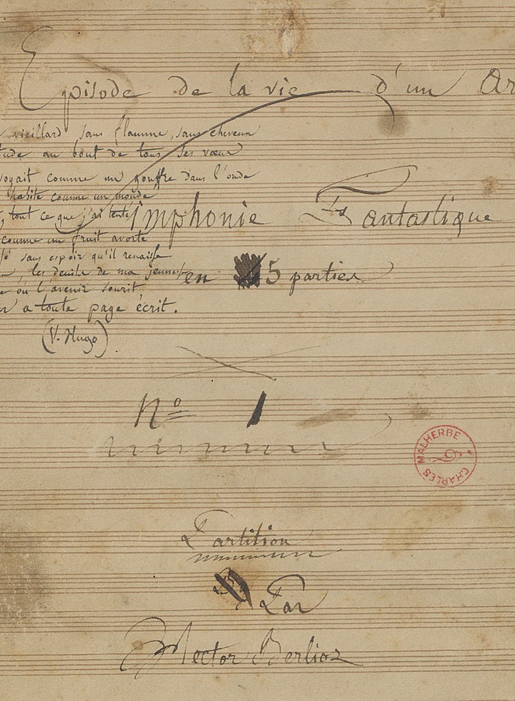  Extrait du manuscrit de la Symphonie fantastique de Berlioz 